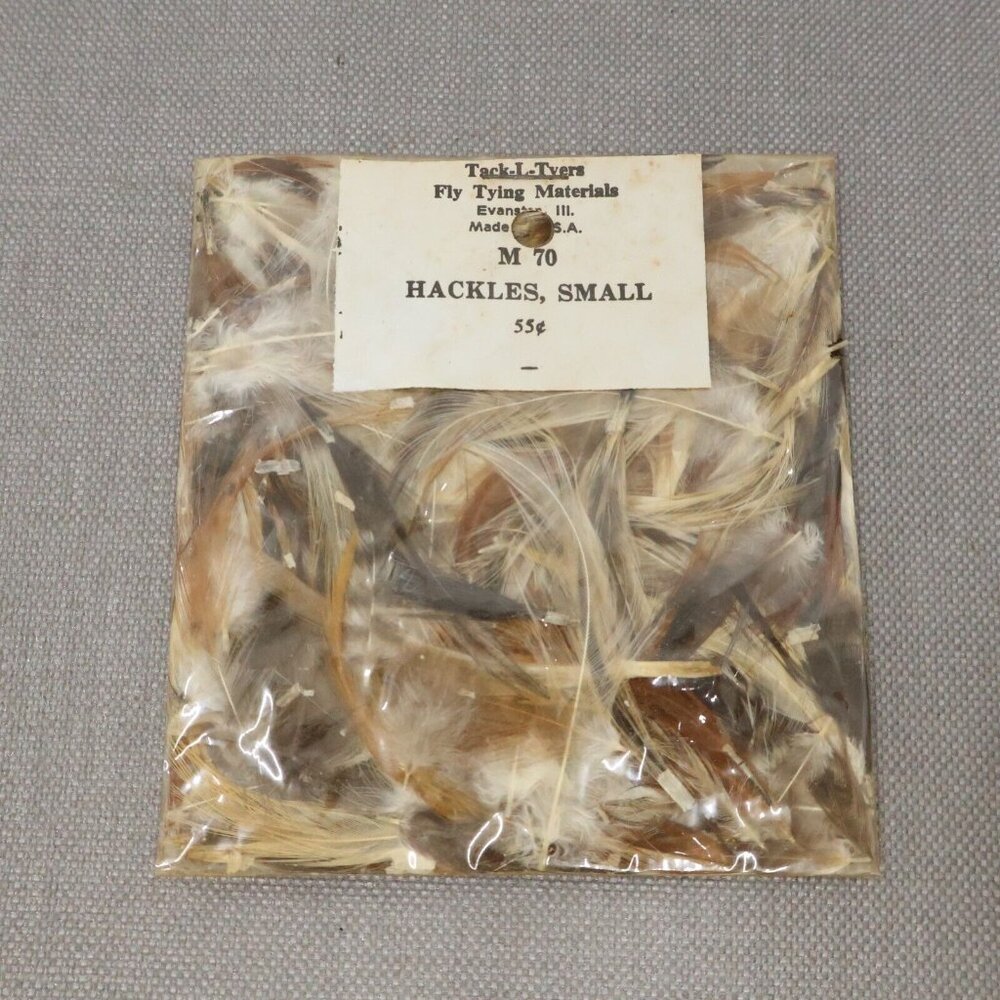 NOS Vtg Tack-L-Tyers Fly Fishing Feathers Hackles Small M70 Assorted Colors